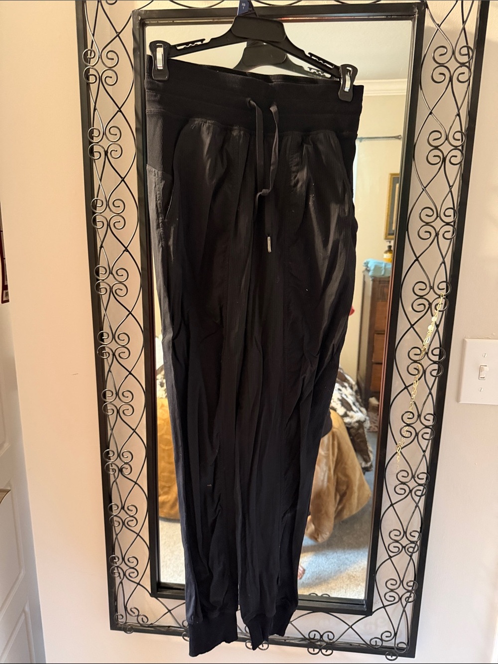 Women’s Black Studio Jogger Black Jogger Pants with Drawstring